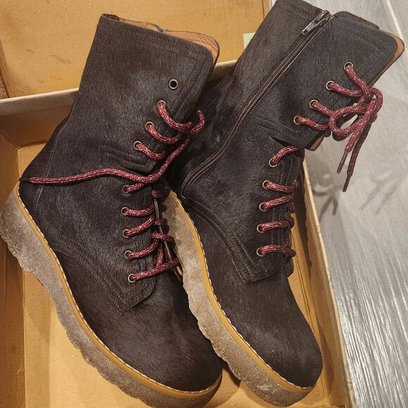 Free People Tao burgundy lace-up boots size 41 - Picture 6 of 8